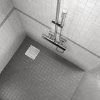 Ralo de duche quadrado em aço inoxidável ultra plano - 4 tamanhos Q5, prateado