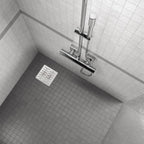 Ralo de duche quadrado em aço inoxidável ultra plano - 4 tamanhos Q4, prateado