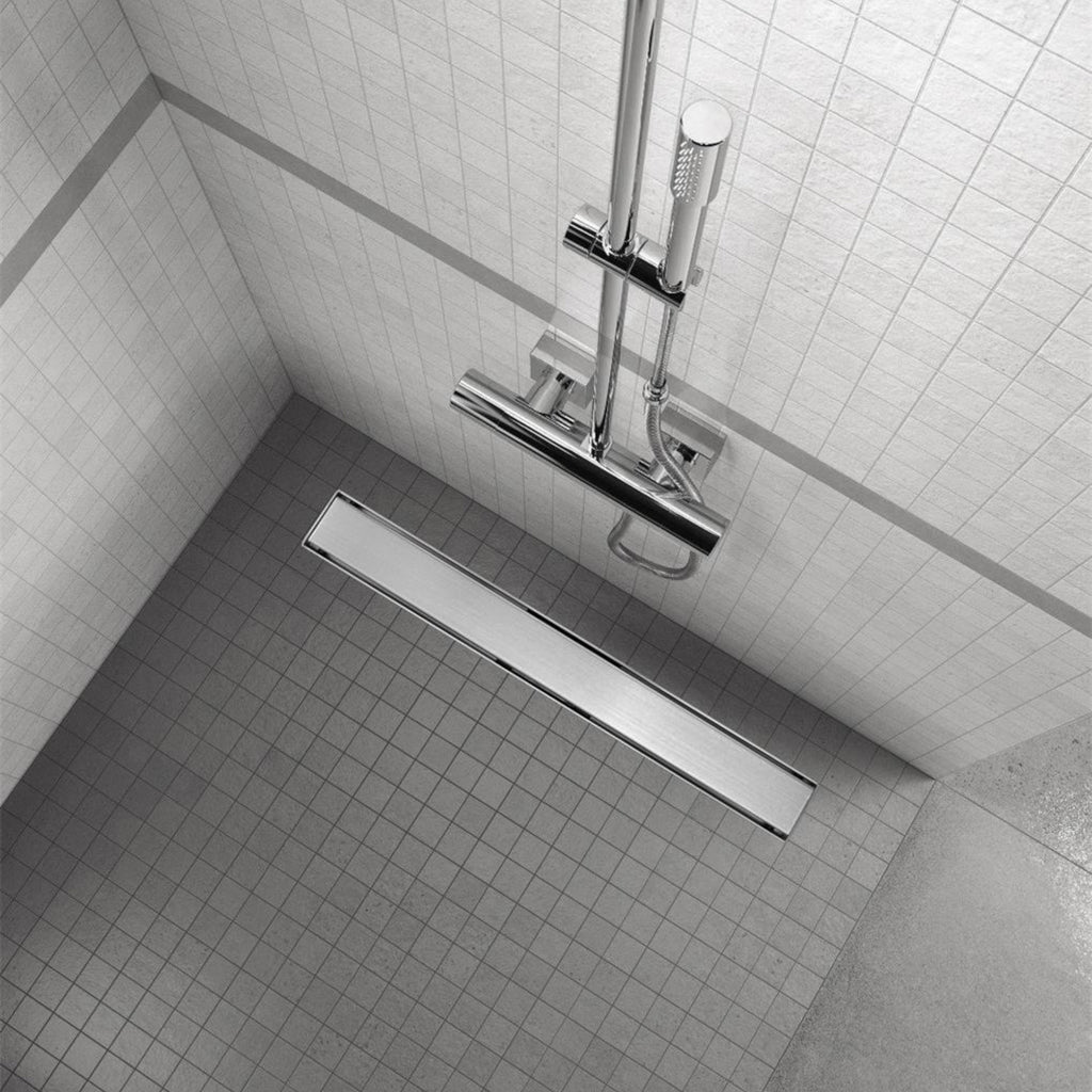 Ralo de duche retangular em aço inoxidável ultraplano 50cm - 120cm Modelo R1