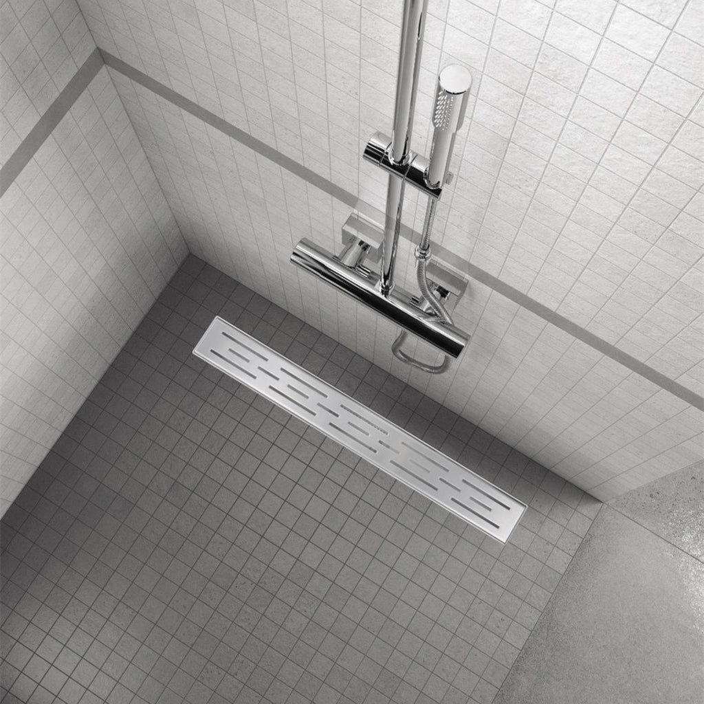 Ralo de duche em aço inoxidável - design quadrados R8