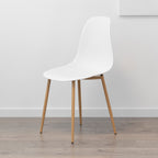 HEMANS - Conjunto de 4 cadeiras de jantar com encosto alto, pernas metálicas efeito madeira e pés antiderrapantes