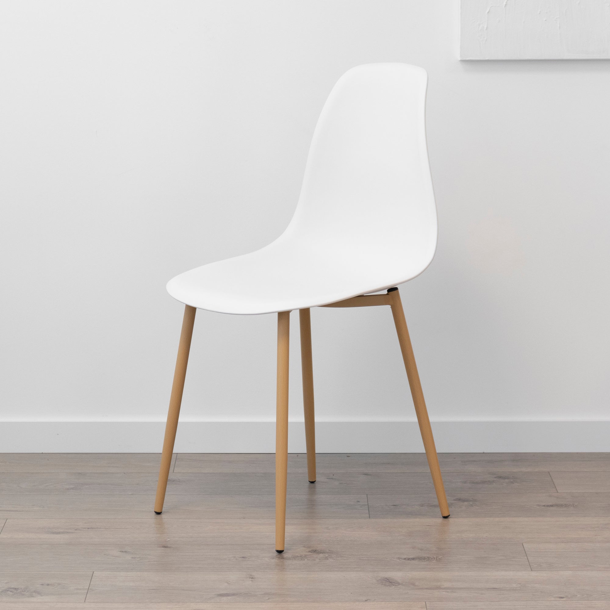 HEMANS - Conjunto de 4 cadeiras de jantar com encosto alto, pernas metálicas efeito madeira e pés antiderrapantes