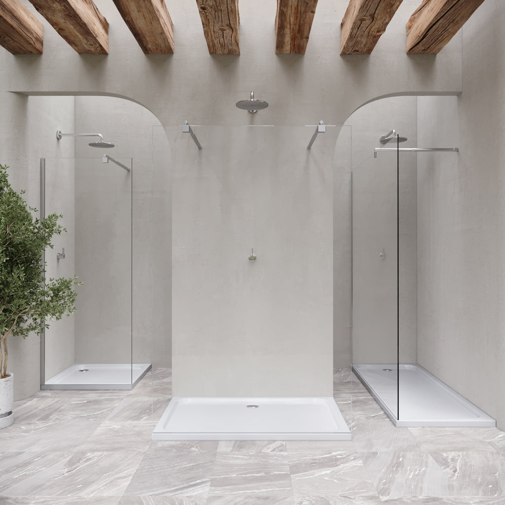 SHIMMER - Base de Duche Branca Smooth Acrílica, Textura Lisa, Extraplana 5cm, Sifão e Válvula Incluídos