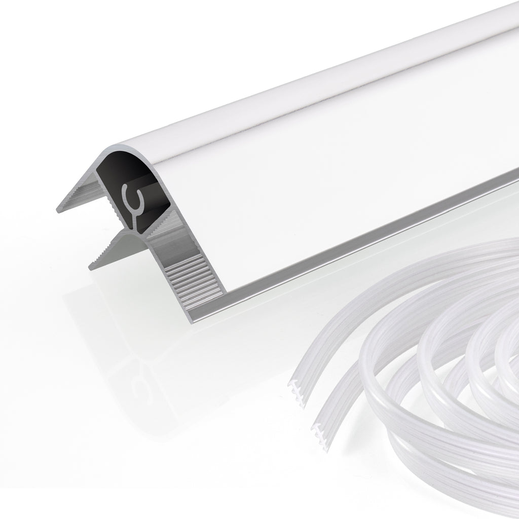 Perfil de Esquina Walk-In em Alumínio Cromado - Vários Tamanhos