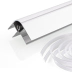 Perfil de Esquina Walk-In em Alumínio Cromado - Vários Tamanhos