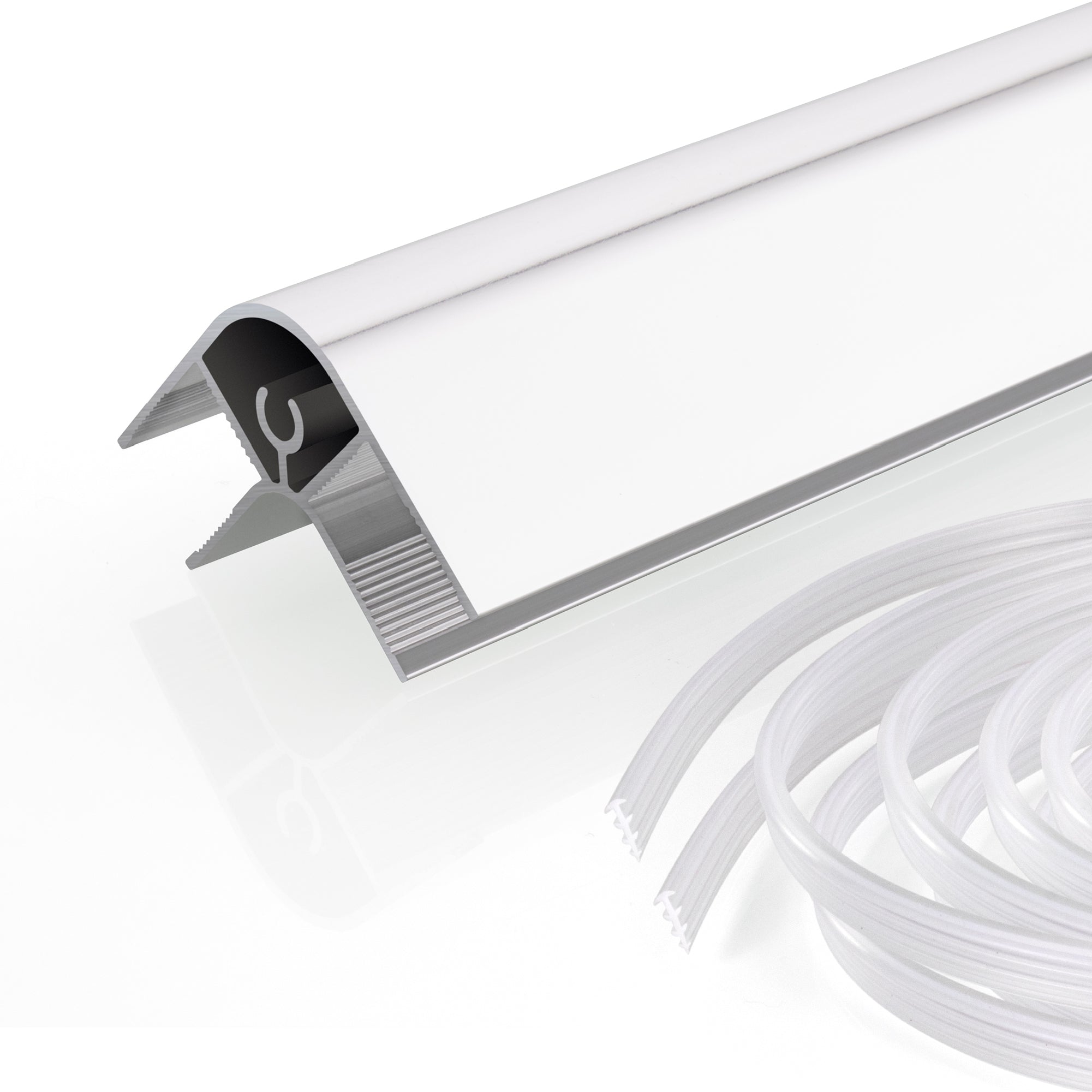 Perfil de Esquina Walk-In em Alumínio Cromado - Vários Tamanhos