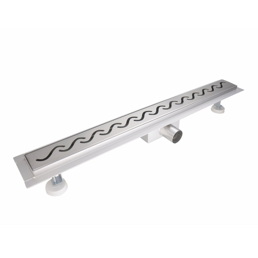 Ralo de duche em aço inoxidável - design ondas R6