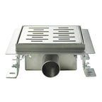 Ralo de duche quadrado em aço inoxidável ultra plano - 4 tamanhos Q4, prateado