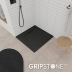 POLAR - Base de Duche Preta Antiderrapante, Resistente, Duradouro e Fácil de Limpar - Inc. sifão