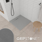 POLAR - Base de duche cinzenta antiderrapante, resistente, duradouro e fácil de limpar - Inc. sifão