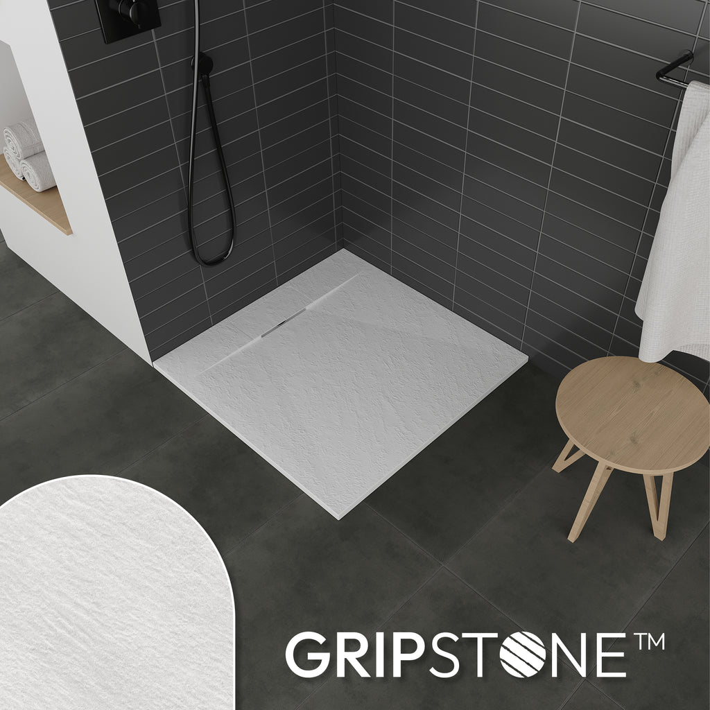 POLAR - Base de duche branca antiderrapante, resistente, duradouro e fácil de limpar - Inc. sifão