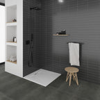 POLAR - Base de duche branca antiderrapante, resistente, duradouro e fácil de limpar - Inc. sifão