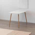 FELICIA - Mesa de jantar 120x70x74,5 cm – Estrutura metálica efeito madeira, pés antiderrapantes, montagem fácil