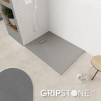 BOREAL - Base de Duche Cinzenta Antiderrapante, Resistente, Duradouro e Fácil de Limpar - Inc. sifão