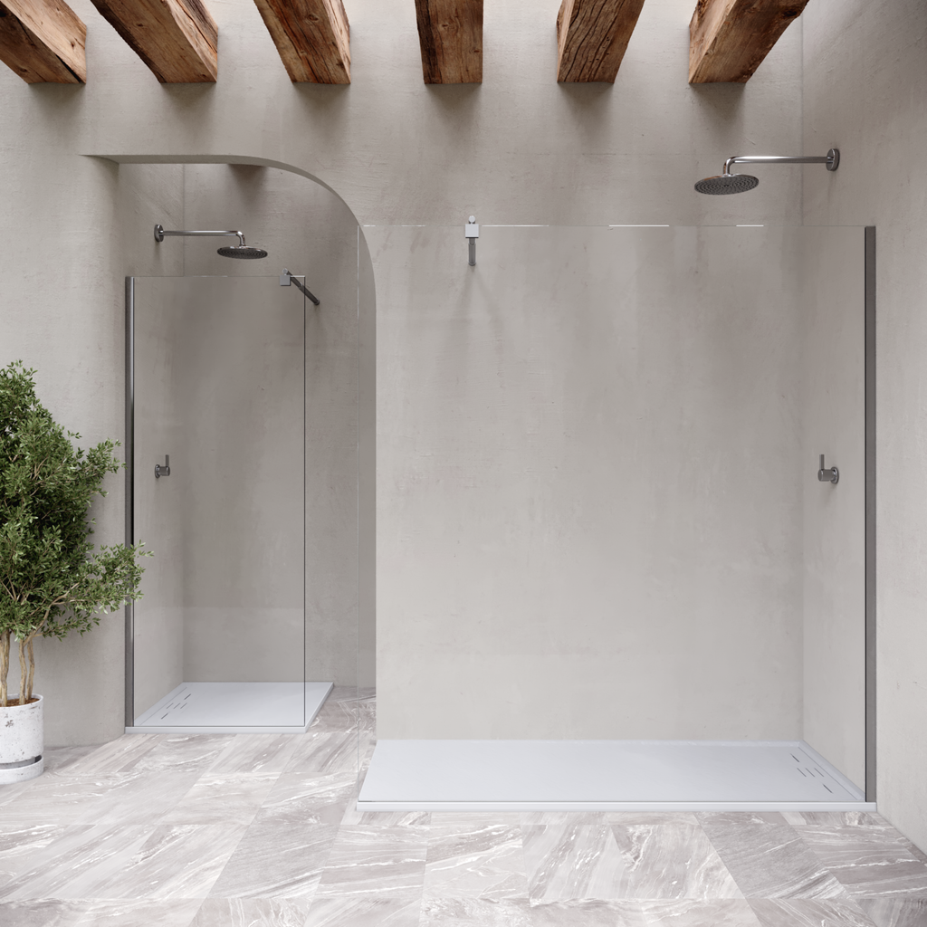 HIEMAL - Base de duche branca antiderrapante, resistente, duradouro e fácil de limpar - Inc. sifão