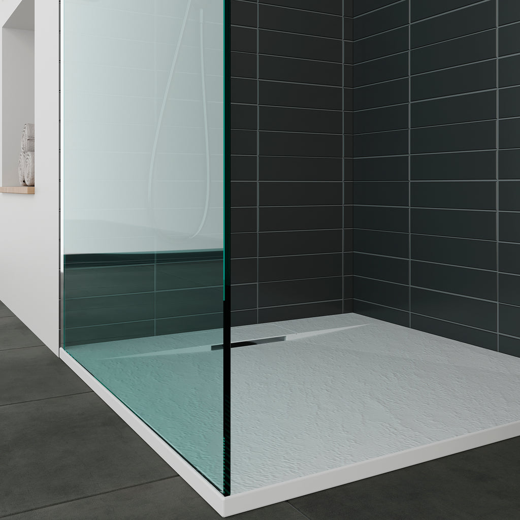 POLAR - Base de duche branca antiderrapante, resistente, duradouro e fácil de limpar - Inc. sifão