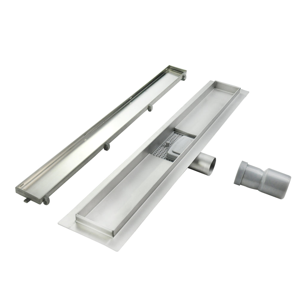 Ralo de duche inclinável 2 em 1 retangular em aço inoxidável ultraplano Modelo R2