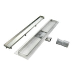 Ralo de duche inclinável 2 em 1 retangular em aço inoxidável ultraplano Modelo R2