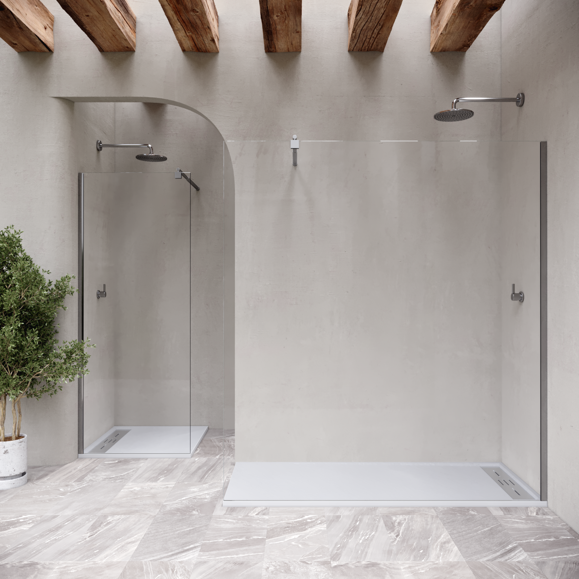 HIEMAL - Base de duche branca antiderrapante, resistente, duradouro - Inc. sifão e grelha de inox