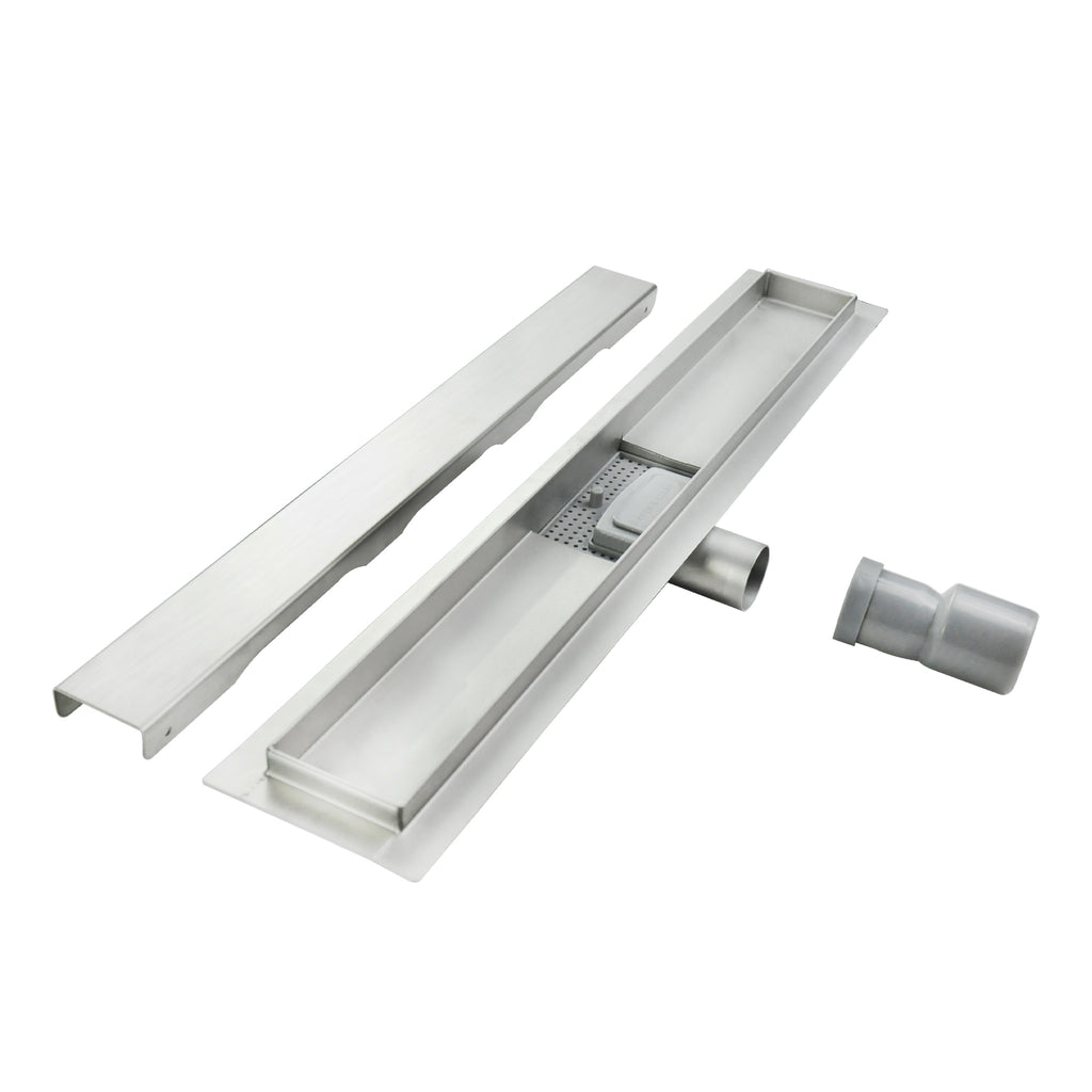 Ralo de duche retangular em aço inoxidável ultraplano 50cm - 120cm Modelo R1