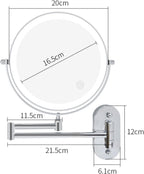 Espelho de Barbear /Maquilhagem Recarregável com LED, Aumento 5X, Rotação 360º