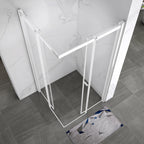 KAYLEE - Cabine de duche reversível com portas deslizantes, perfil cromado e vidro temperado transparente de 6mm