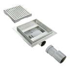 Ralo de duche quadrado em aço inoxidável ultra plano - 4 tamanhos Q5, prateado