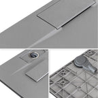 POLAR - Base de duche cinzenta antiderrapante, resistente, duradouro e fácil de limpar - Inc. sifão