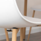 HEMANS - Conjunto de 4 cadeiras de jantar com encosto alto, pernas metálicas efeito madeira e pés antiderrapantes