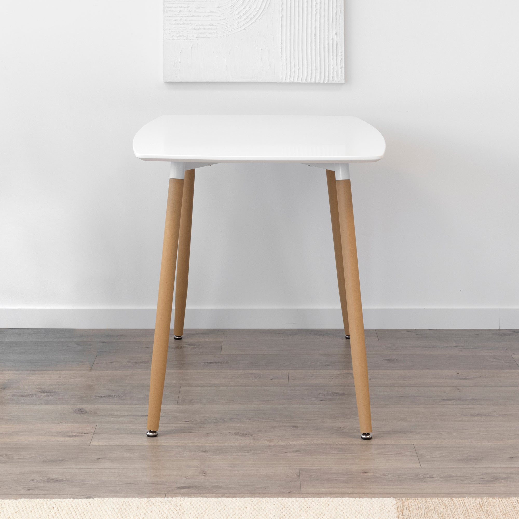 FELICIA - Mesa de jantar 120x70x74,5 cm – Estrutura metálica efeito madeira, pés antiderrapantes, montagem fácil