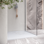 HIEMAL - Base de duche branca antiderrapante, resistente, duradouro - Inc. sifão e grelha de inox