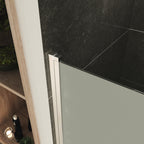 LARA - Frontal de duche em vidro temperado fosco de 6 mm e portas batentes