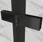 MATILDE - Cabine de duche de entrada de canto com portas dobráveis em vidro temperado e perfis preto