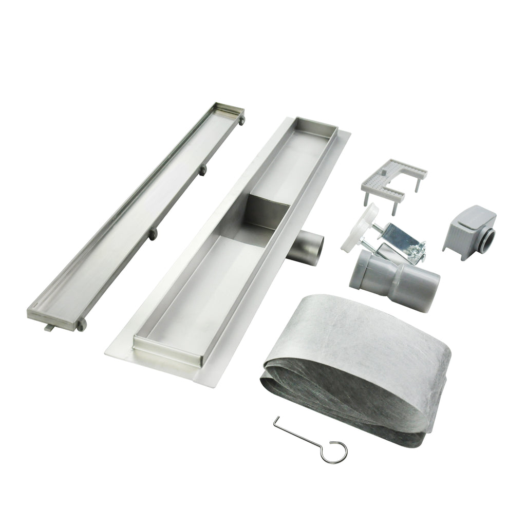 Ralo de duche inclinável 2 em 1 retangular em aço inoxidável ultraplano Modelo R2