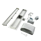 Ralo de duche inclinável 2 em 1 retangular em aço inoxidável ultraplano Modelo R2