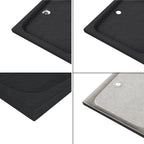 SHIMMER - Base de Duche Preta Stone Acrílica, Textura Pedra, Extraplana 5cm, Sifão e Válvula Incluído