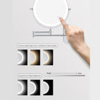 Espelho de Barbear /Maquilhagem Recarregável com LED, Aumento 5X, Rotação 360º