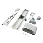 Ralo de duche em aço inoxidável - design quadrados R8