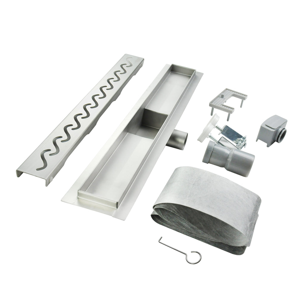 Ralo de duche em aço inoxidável - design ondas R6