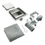 Ralo de duche de drenagem quadrado em aço inoxidável ultra plano - 4 tamanhos Q1, prateado