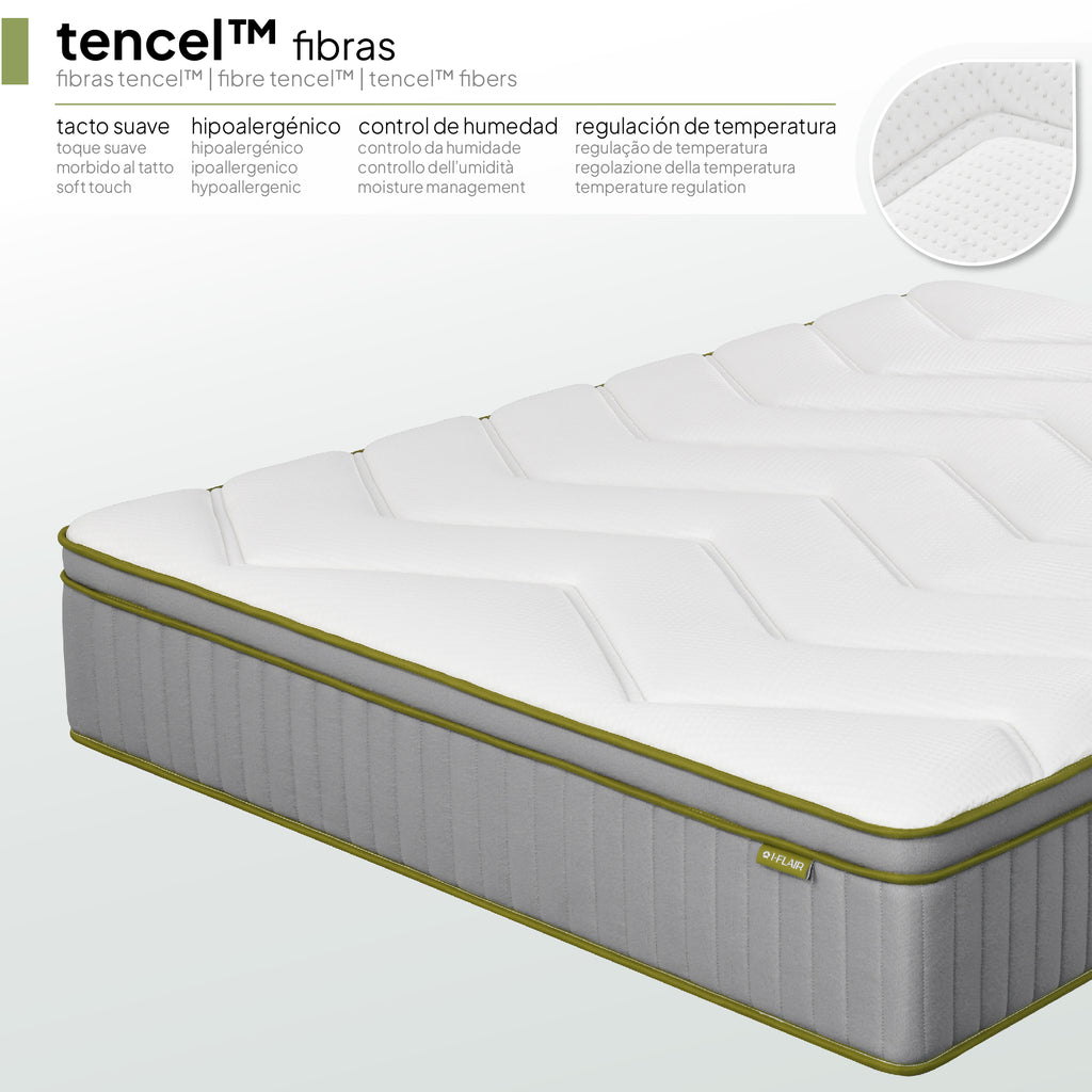 LUSTER - Colchão híbrido com molas ensacadas e espuma de alta densidade