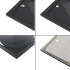 SHIMMER - Base de Duche Preta Smooth Acrílica, Textura Lisa, Extraplana 5cm, Sifão e Válvula Incluídos