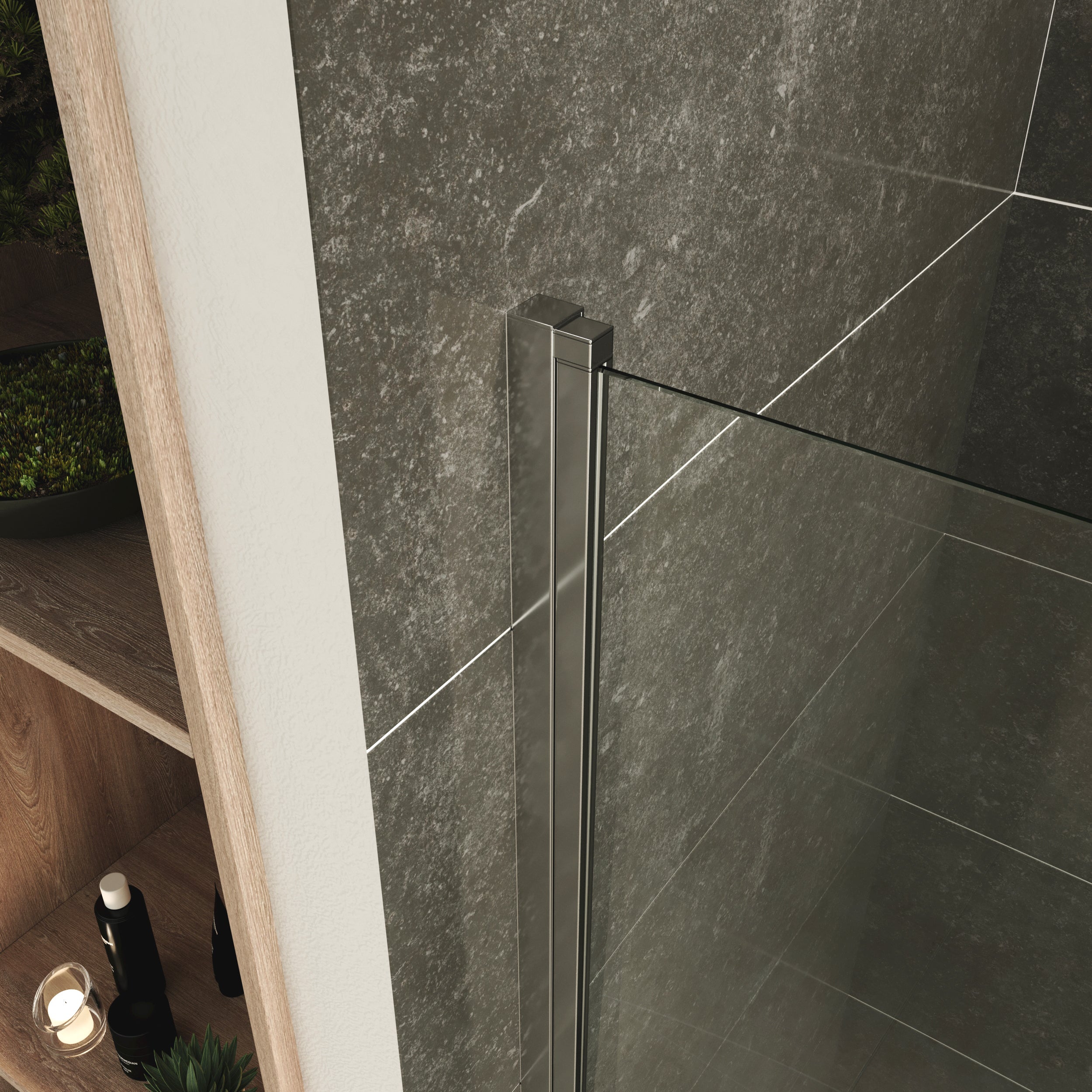 MATILDE - Cabine de duche de entrada de canto com portas dobráveis em vidro temperado