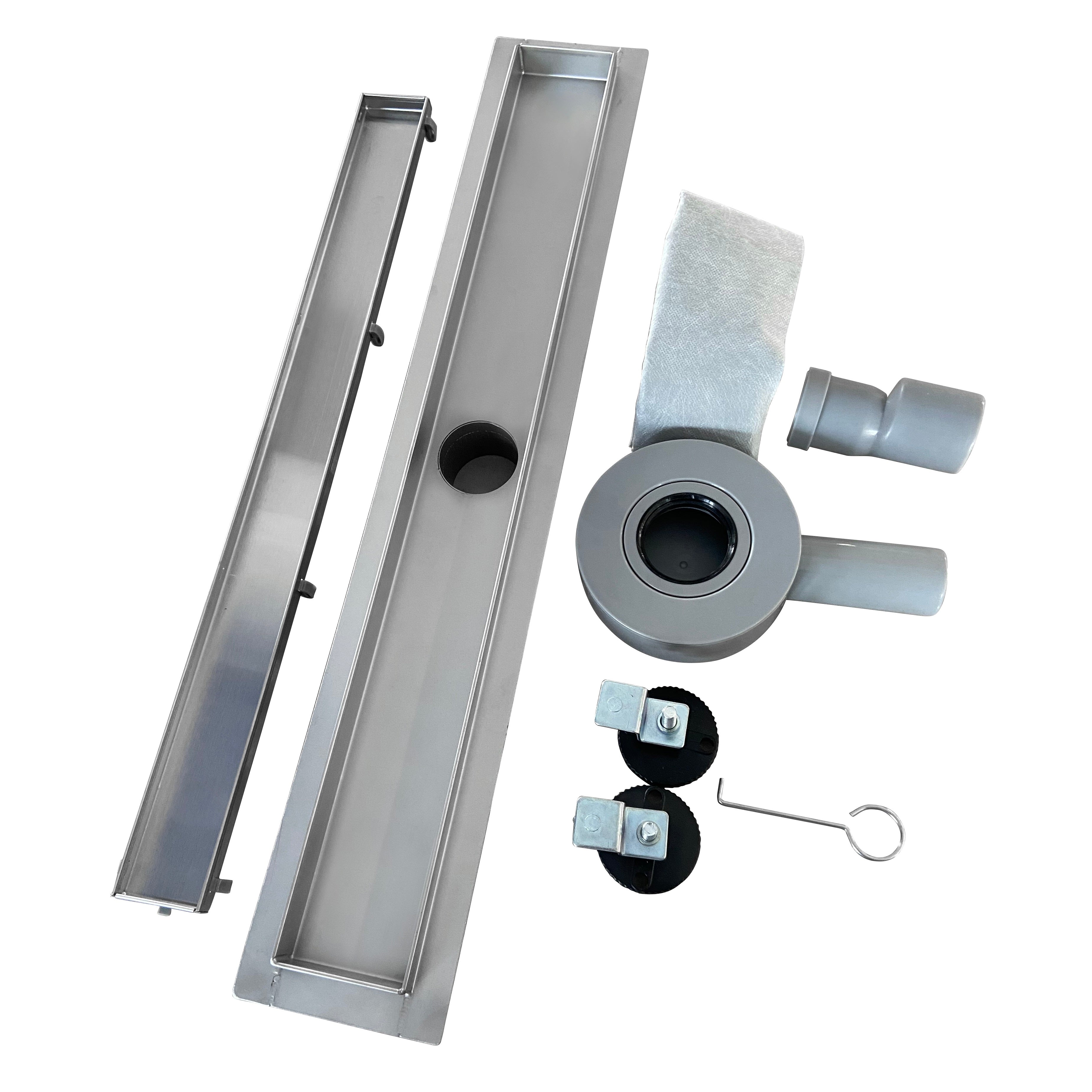 Ralo de duche Linear INOX - Tampa Prateada, Filtro e Sifão 360º - Modelo B1