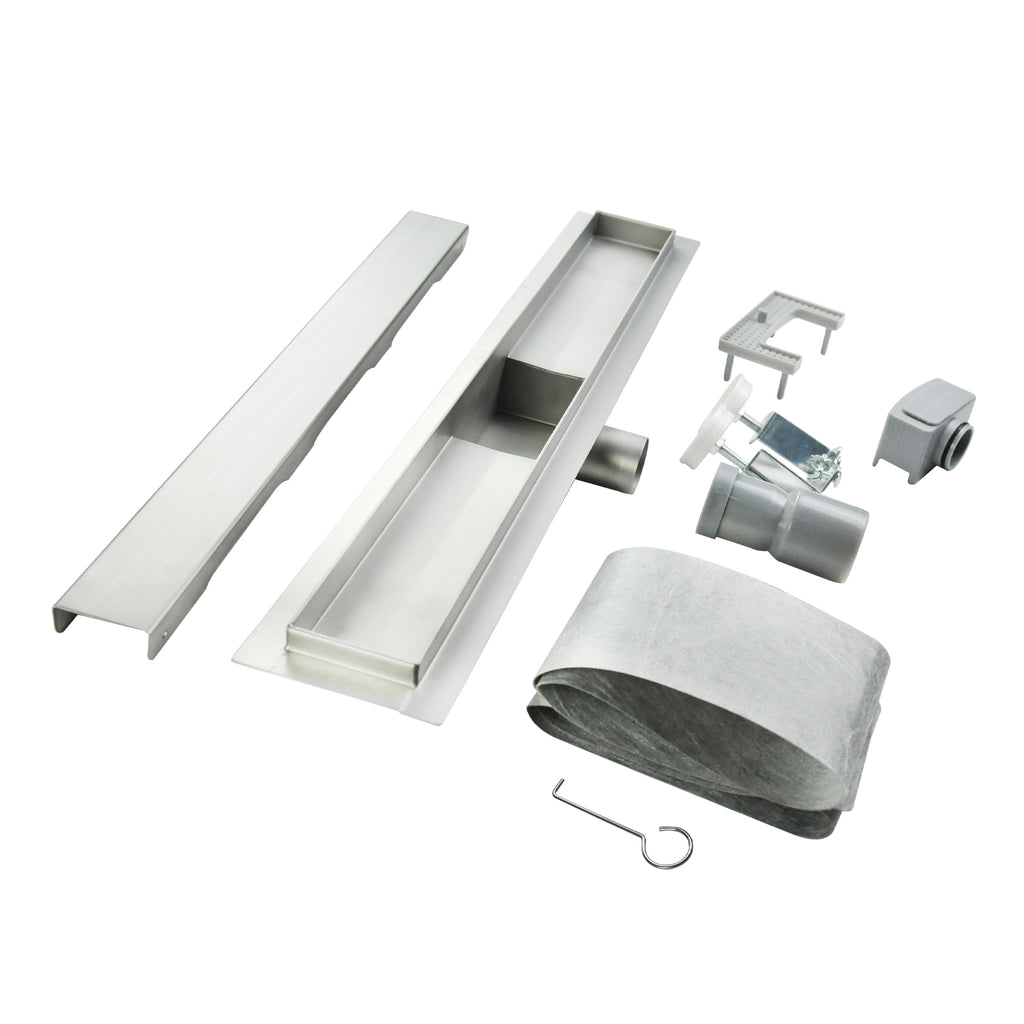 Ralo de duche retangular em aço inoxidável ultraplano 50cm - 120cm Modelo R1