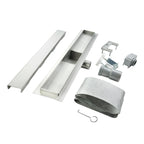 Ralo de duche retangular em aço inoxidável ultraplano 50cm - 120cm Modelo R1