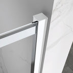 KAYLEE - Cabine de duche reversível com portas deslizantes, perfil cromado e vidro temperado transparente de 6mm