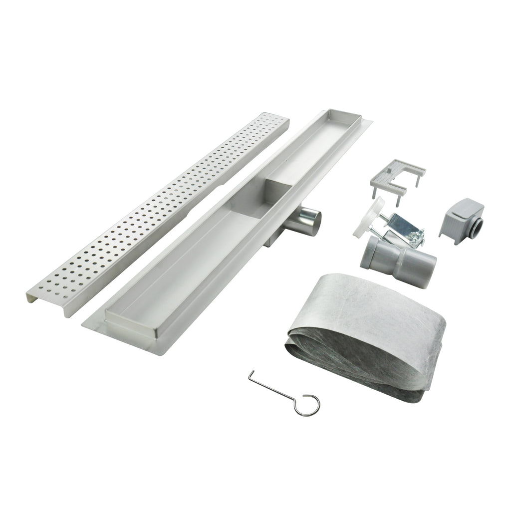 Ralo de duche em aço inoxidável - design quadrados R7