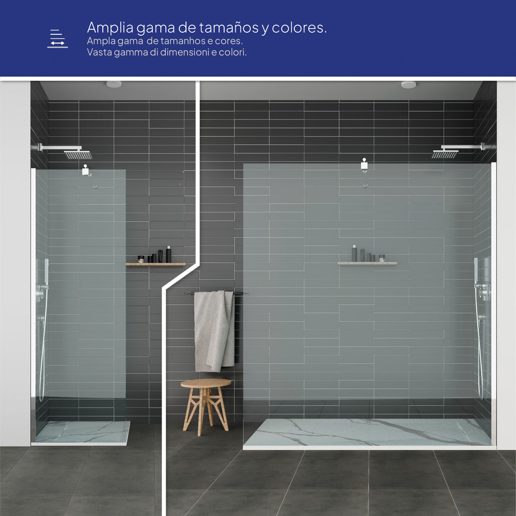 POLAR - Base de Duche Carrara Antiderrapante, Resistente, Duradouro e Fácil de Limpar - Inc. sifão