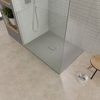 BOREAL - Base de Duche Cinzenta Antiderrapante, Resistente, Duradouro e Fácil de Limpar - Inc. sifão